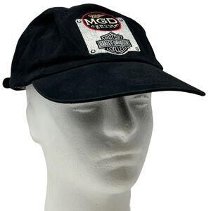 Vintage Harley Davidson Miller Genuine Draft Dad Hat Baseball Cap 90s Black MGD